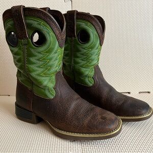 Durango Boys Boots-green/brown